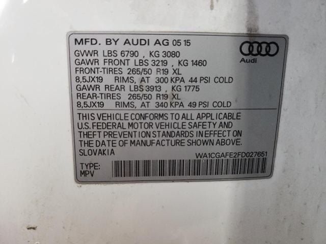 Photo 12 VIN: WA1CGAFE2FD027651 - AUDI Q7 PREMIUM 