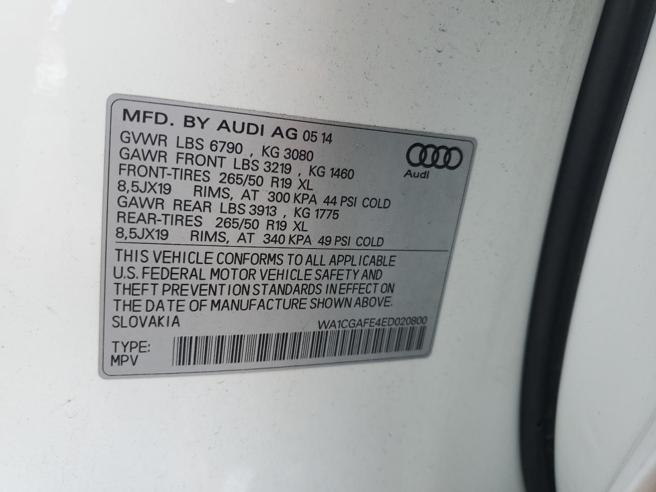 Photo 12 VIN: WA1CGAFE4ED020800 - AUDI Q7 