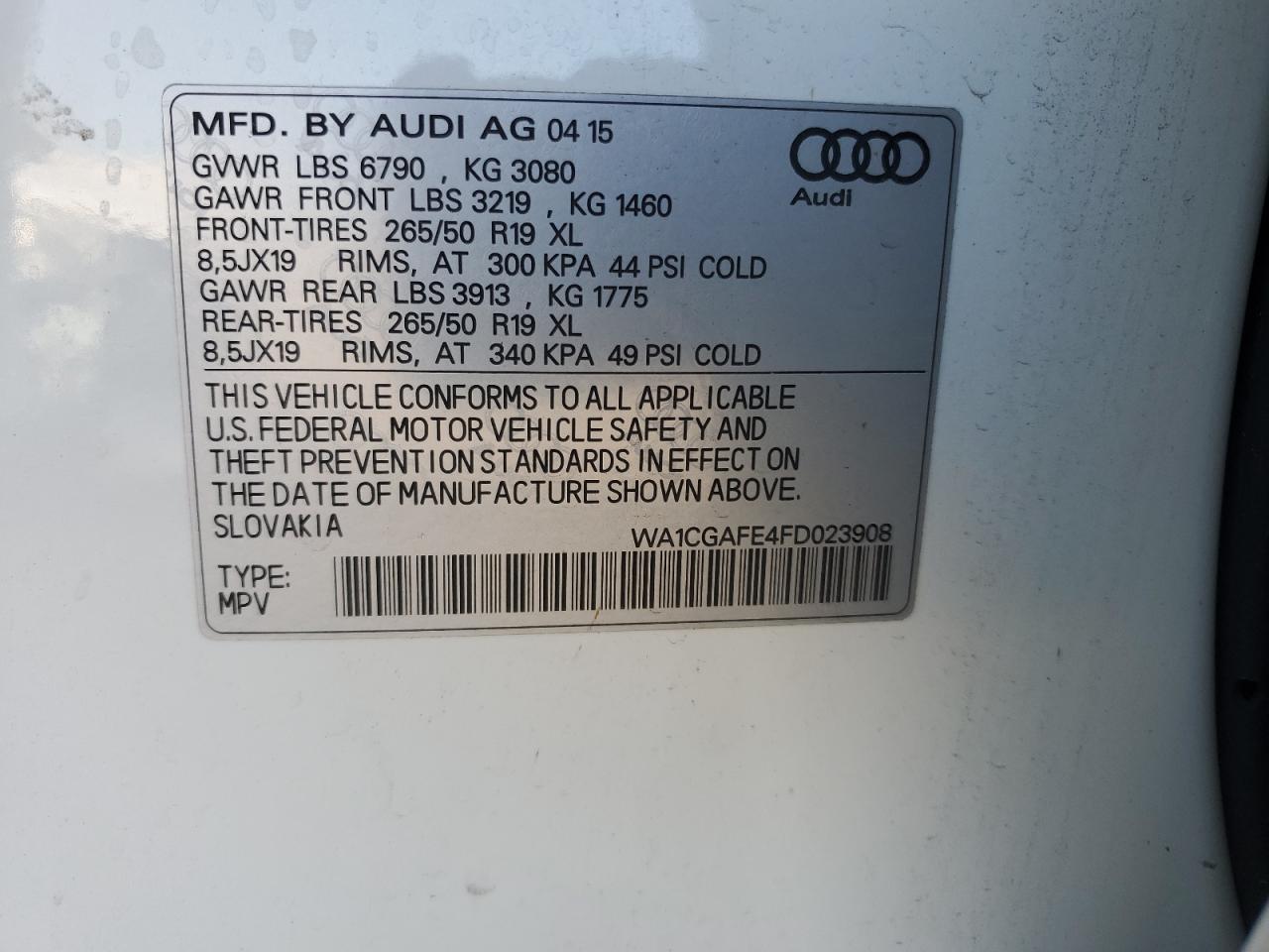 Photo 12 VIN: WA1CGAFE4FD023908 - AUDI Q7 