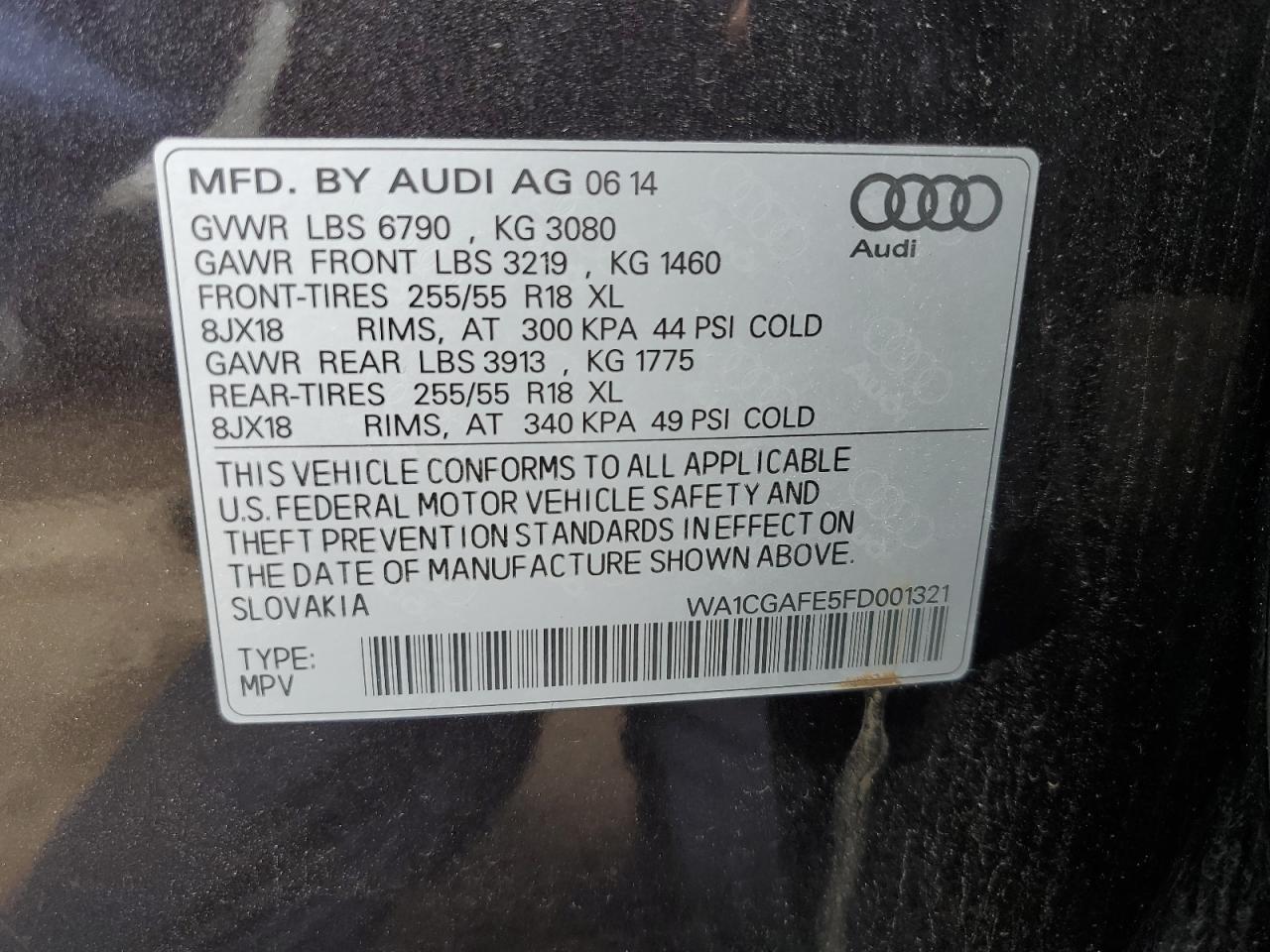 Photo 12 VIN: WA1CGAFE5FD001321 - AUDI Q7 