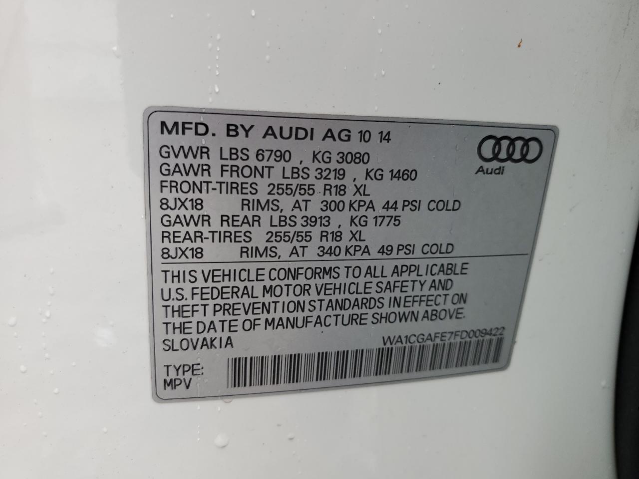 Photo 13 VIN: WA1CGAFE7FD009422 - AUDI Q7 