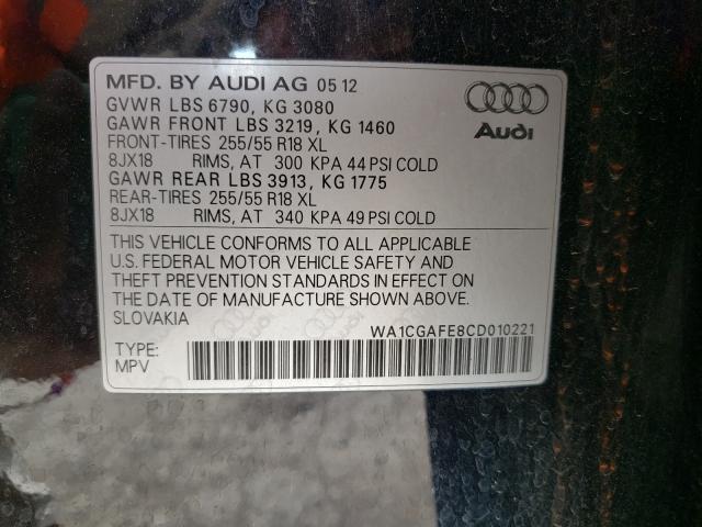 Photo 9 VIN: WA1CGAFE8CD010221 - AUDI Q7 