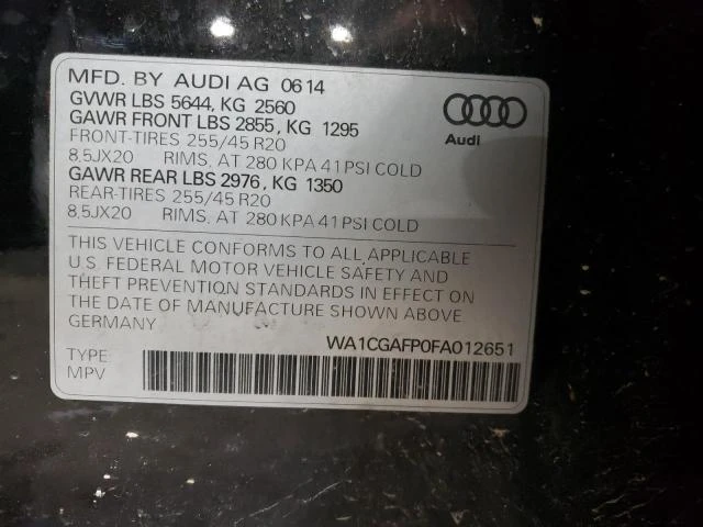 Photo 12 VIN: WA1CGAFP0FA012651 - AUDI SQ5 PREMIU 