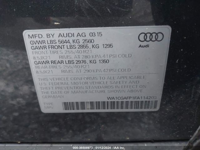 Photo 8 VIN: WA1CGAFP1FA114203 - AUDI SQ5 