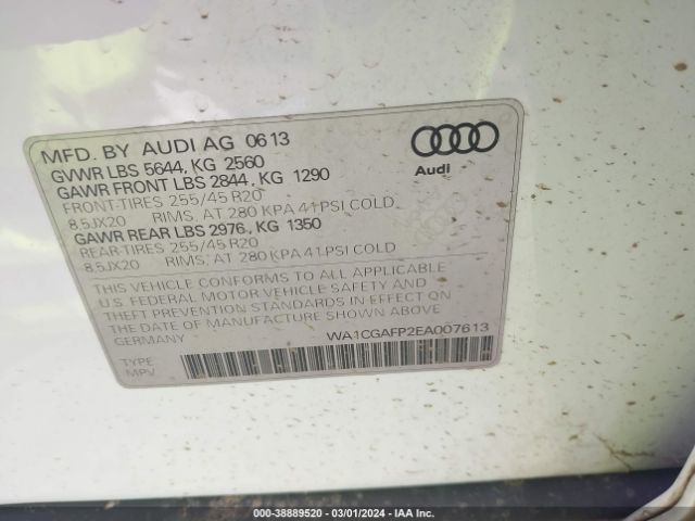 Photo 8 VIN: WA1CGAFP2EA007613 - AUDI SQ5 