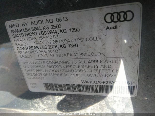 Photo 8 VIN: WA1CGAFP2EA011161 - AUDI SQ5 