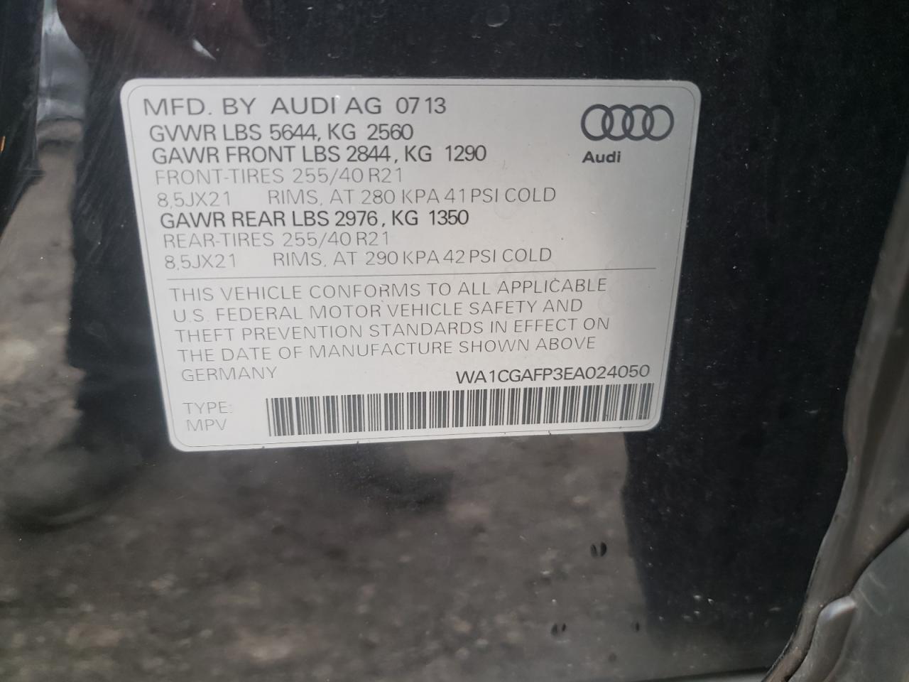 Photo 11 VIN: WA1CGAFP3EA024050 - AUDI SQ5 