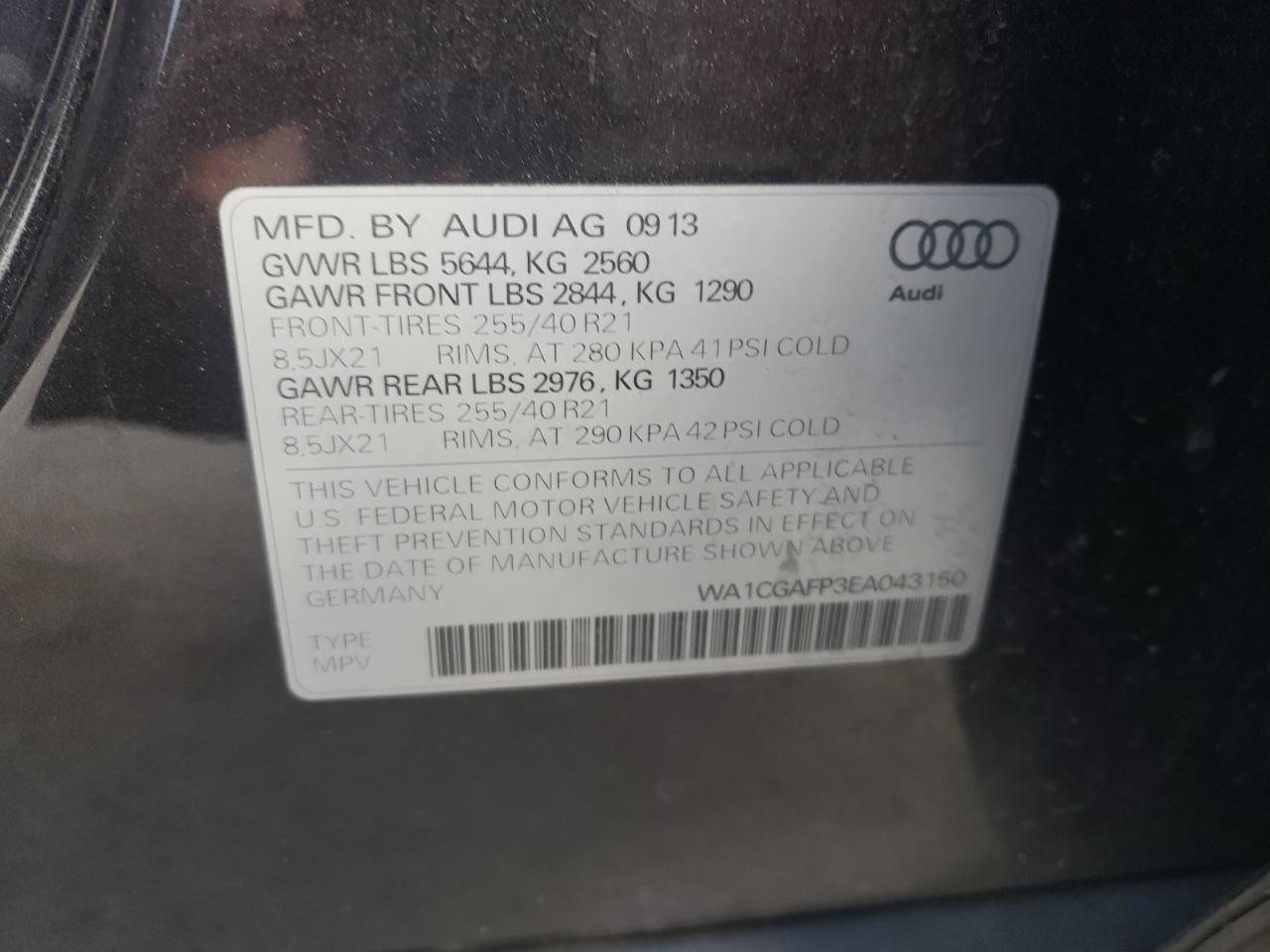 Photo 12 VIN: WA1CGAFP3EA043150 - AUDI SQ5 