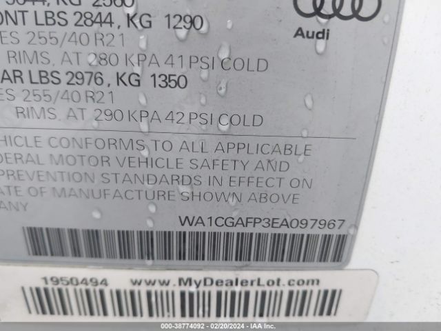 Photo 8 VIN: WA1CGAFP3EA097967 - AUDI SQ5 