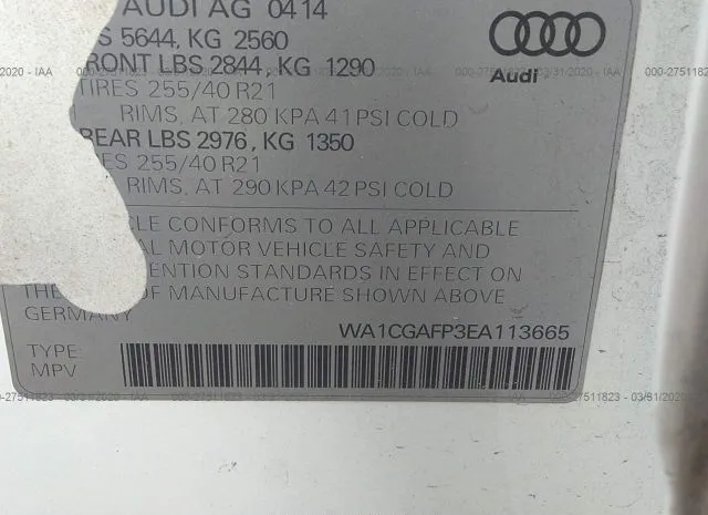 Photo 8 VIN: WA1CGAFP3EA113665 - AUDI SQ5 