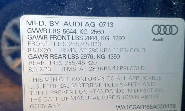 Photo 9 VIN: WA1CGAFP6EA020476 - AUDI SQ5 