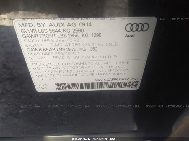 Photo 8 VIN: WA1CGAFP6FA050238 - AUDI SQ5 