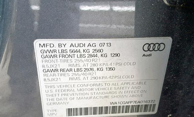 Photo 9 VIN: WA1CGAFP7EA016372 - AUDI SQ5 