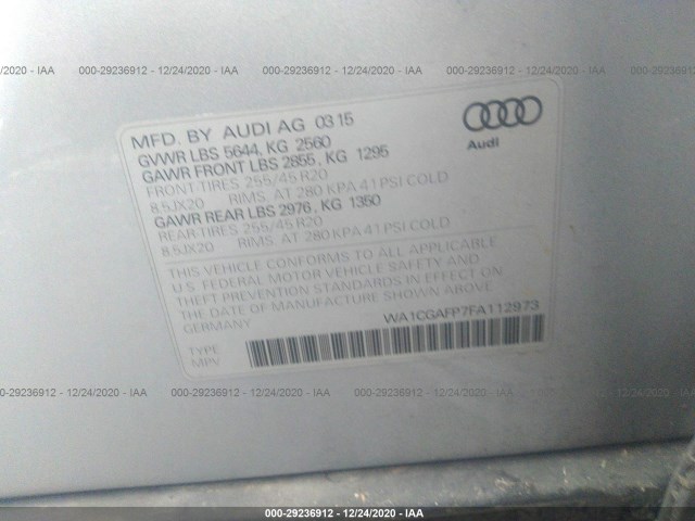 Photo 8 VIN: WA1CGAFP7FA112973 - AUDI SQ5 