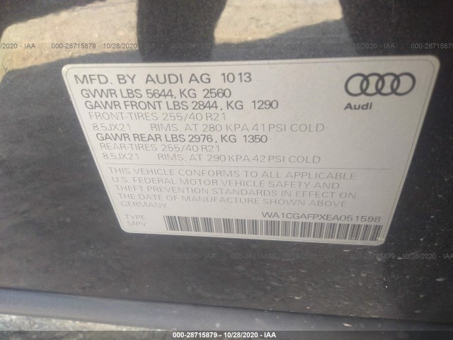 Photo 8 VIN: WA1CGAFPXEA051598 - AUDI SQ5 