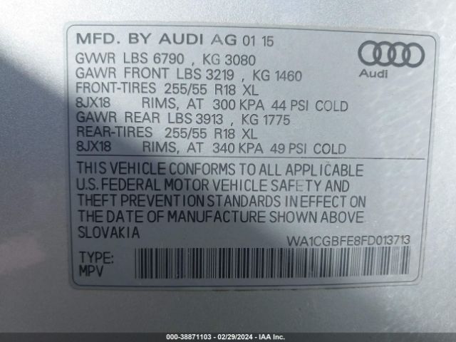 Photo 8 VIN: WA1CGBFE8FD013713 - AUDI Q7 