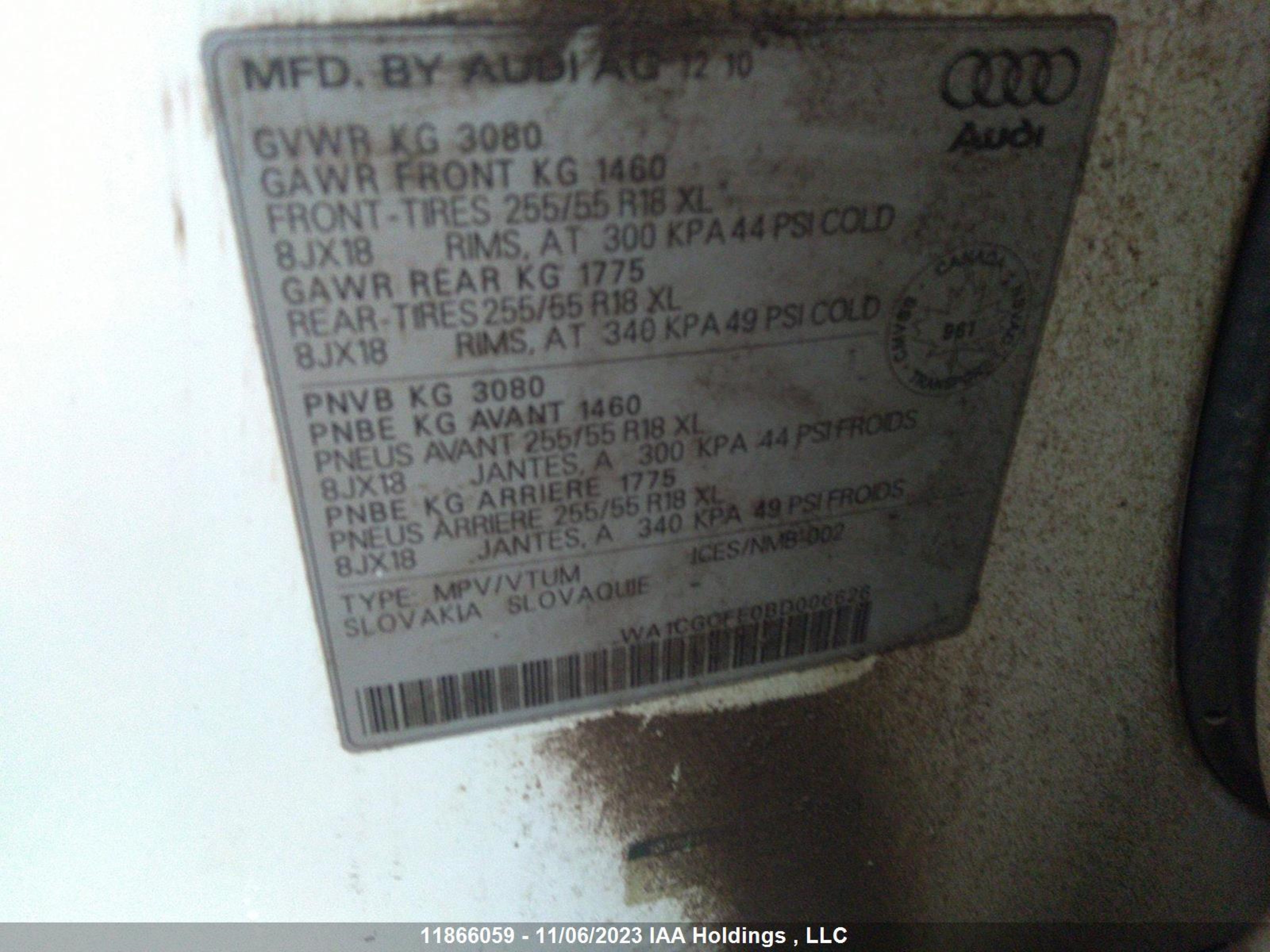 Photo 8 VIN: WA1CGCFE0BD006626 - AUDI Q7 