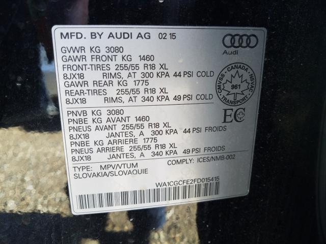 Photo 9 VIN: WA1CGCFE2FD015415 - AUDI Q7 PREMIUM 