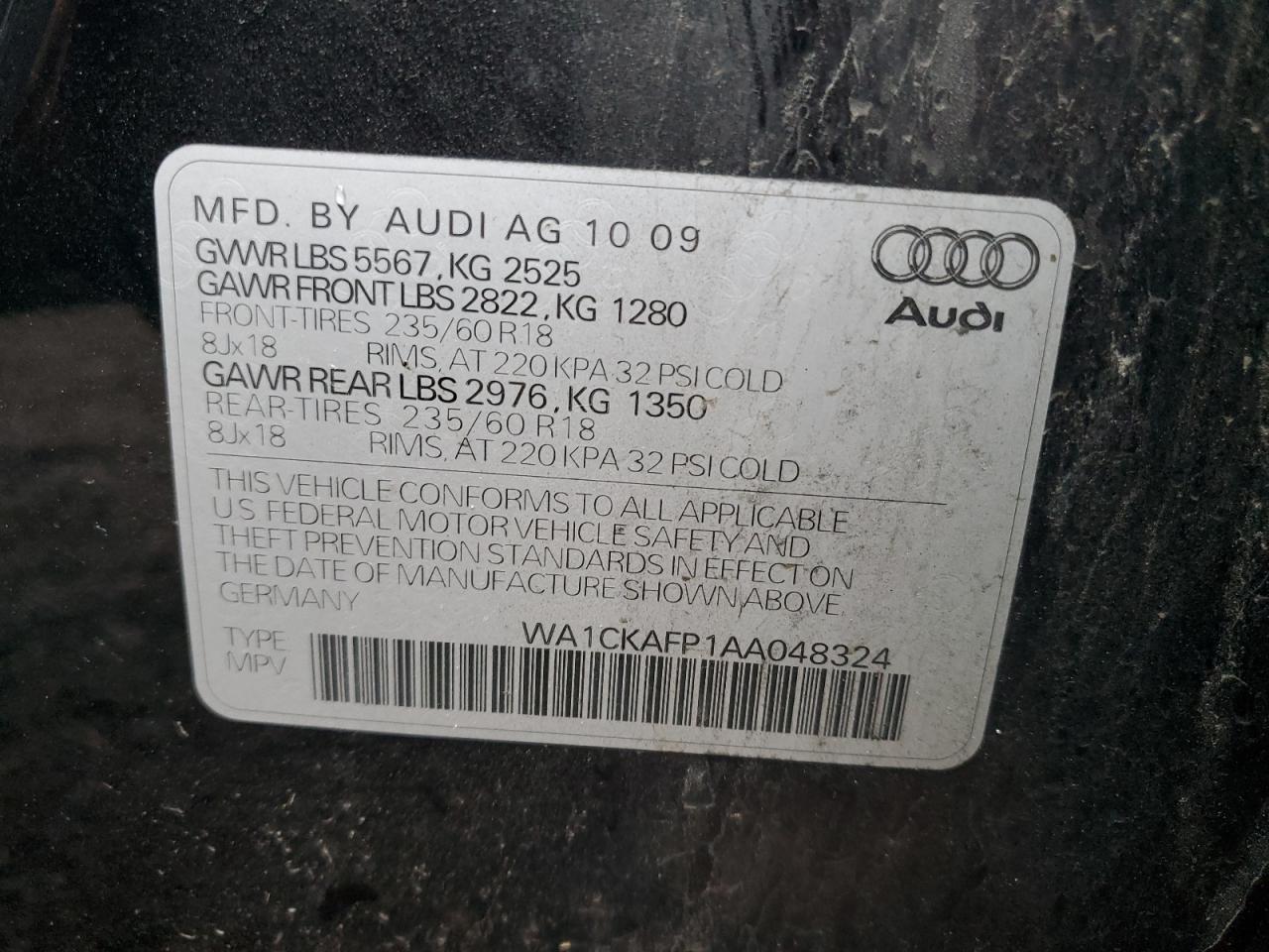 Photo 12 VIN: WA1CKAFP1AA048324 - AUDI Q5 