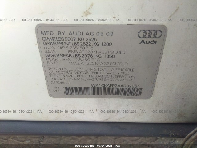 Photo 8 VIN: WA1CKAFP2AA032861 - AUDI Q5 