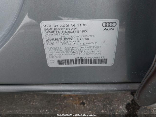 Photo 8 VIN: WA1CKAFP6AA055771 - AUDI Q5 