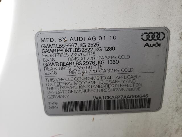 Photo 9 VIN: WA1CKAFP7AA069646 - AUDI Q5 PREMIUM 