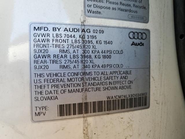 Photo 12 VIN: WA1CM74LX9D034963 - AUDI Q7 TDI S-L 