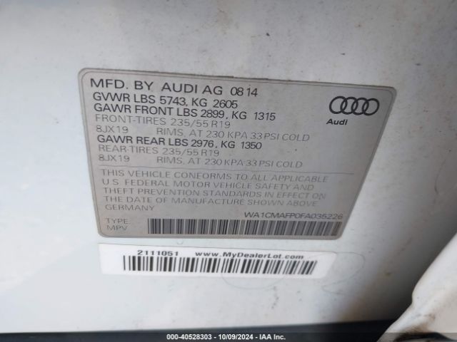 Photo 8 VIN: WA1CMAFP0FA035226 - AUDI Q5 