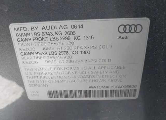 Photo 8 VIN: WA1CMAFP3FA005606 - AUDI Q5 