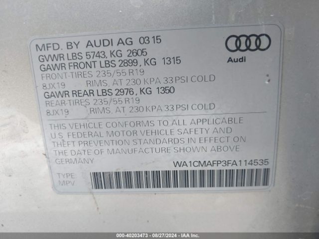 Photo 8 VIN: WA1CMAFP3FA114535 - AUDI Q5 