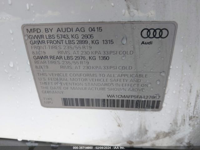 Photo 8 VIN: WA1CMAFP5FA127657 - AUDI Q5 