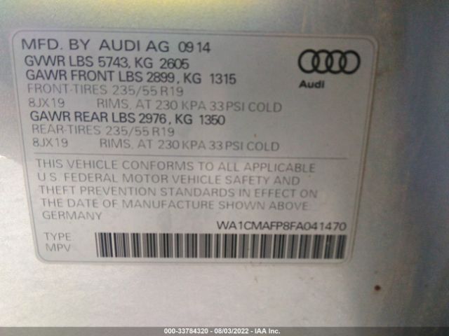 Photo 8 VIN: WA1CMAFP8FA041470 - AUDI Q5 