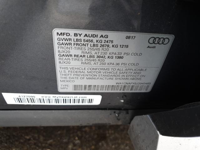 Photo 9 VIN: WA1CNAFY0J2040483 - AUDI Q5 PRESTIG 