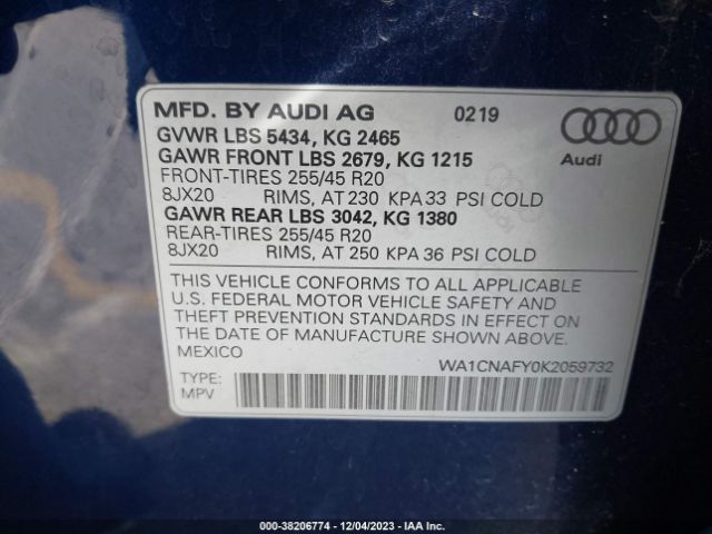 Photo 8 VIN: WA1CNAFY0K2059732 - AUDI Q5 