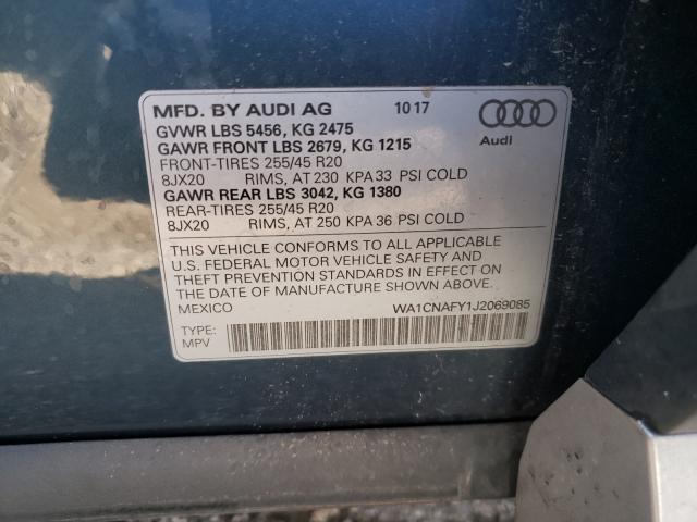 Photo 9 VIN: WA1CNAFY1J2069085 - AUDI Q5 PRESTIG 