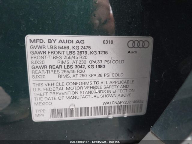 Photo 8 VIN: WA1CNAFY2J2149592 - AUDI Q5 