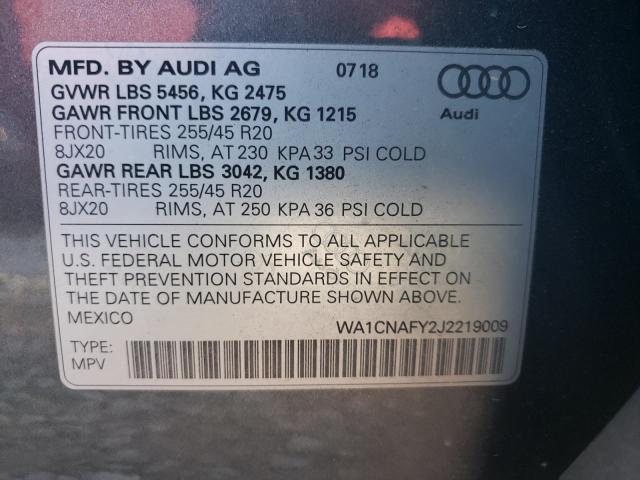 Photo 9 VIN: WA1CNAFY2J2219009 - AUDI Q5 PRESTIG 