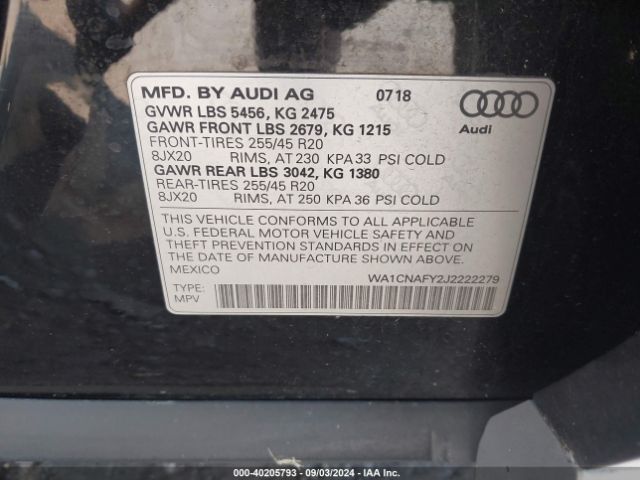 Photo 8 VIN: WA1CNAFY2J2222279 - AUDI Q5 