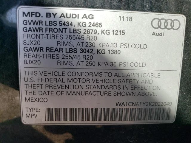 Photo 13 VIN: WA1CNAFY2K2022049 - AUDI Q5 PRESTIG 