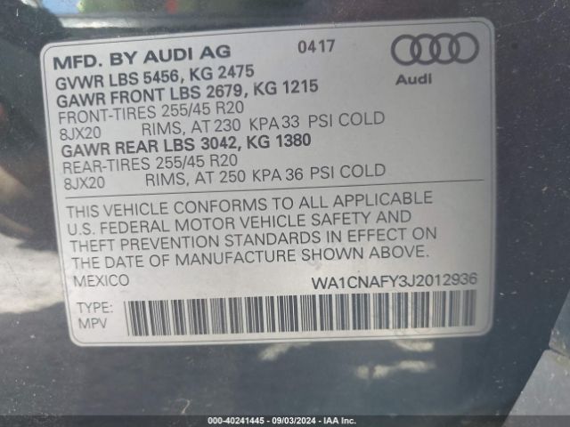 Photo 8 VIN: WA1CNAFY3J2012936 - AUDI Q5 