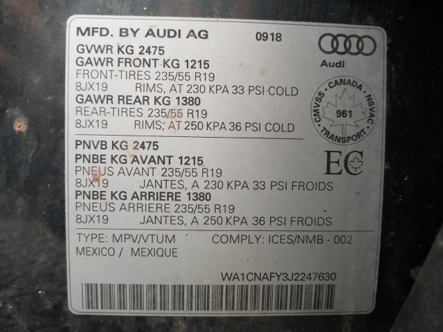 Photo 9 VIN: WA1CNAFY3J2247630 - AUDI Q5 PRESTIG 