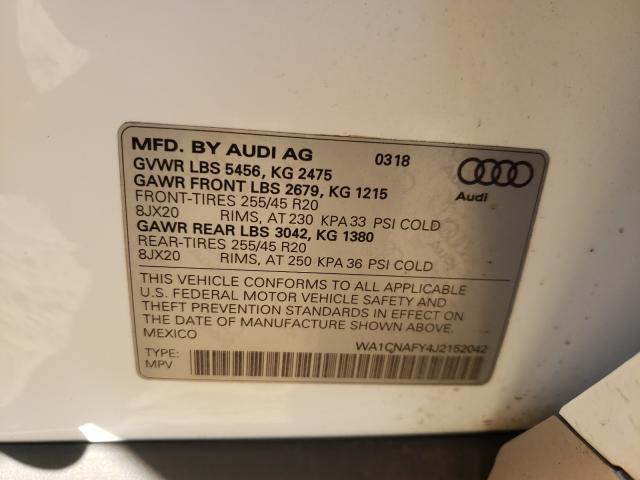 Photo 9 VIN: WA1CNAFY4J2152042 - AUDI Q5 PRESTIG 