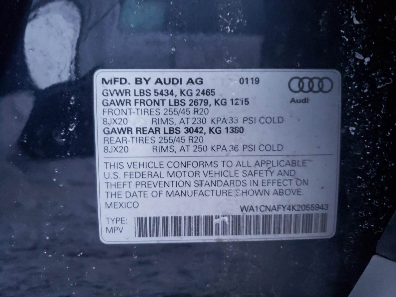 Photo 12 VIN: WA1CNAFY4K2055943 - AUDI Q5 