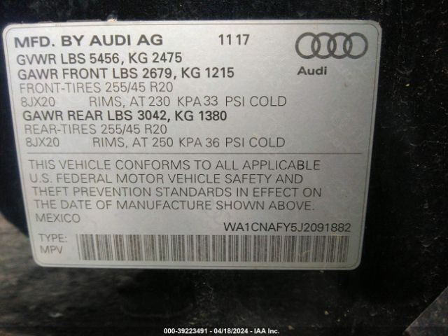 Photo 8 VIN: WA1CNAFY5J2091882 - AUDI Q5 