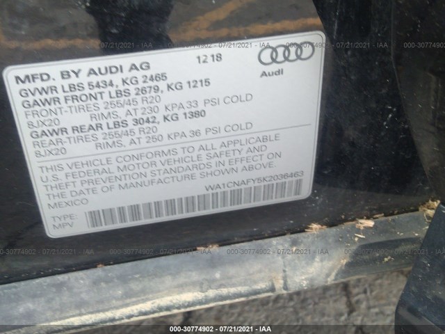 Photo 8 VIN: WA1CNAFY5K2036463 - AUDI Q5 