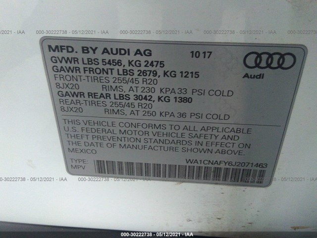 Photo 8 VIN: WA1CNAFY6J2071463 - AUDI Q5 