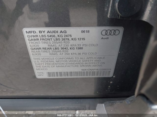 Photo 8 VIN: WA1CNAFY6J2203315 - AUDI Q5 