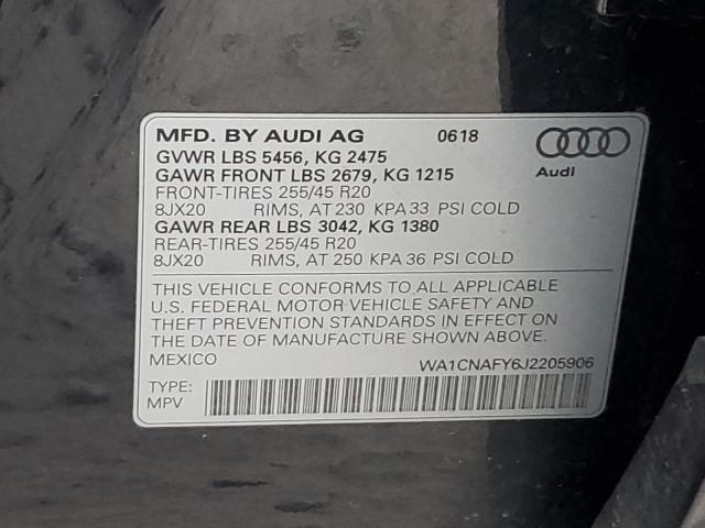 Photo 12 VIN: WA1CNAFY6J2205906 - AUDI Q5 PRESTIG 