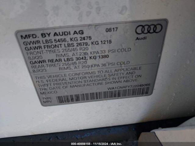 Photo 8 VIN: WA1CNAFY7J2045065 - AUDI Q5 