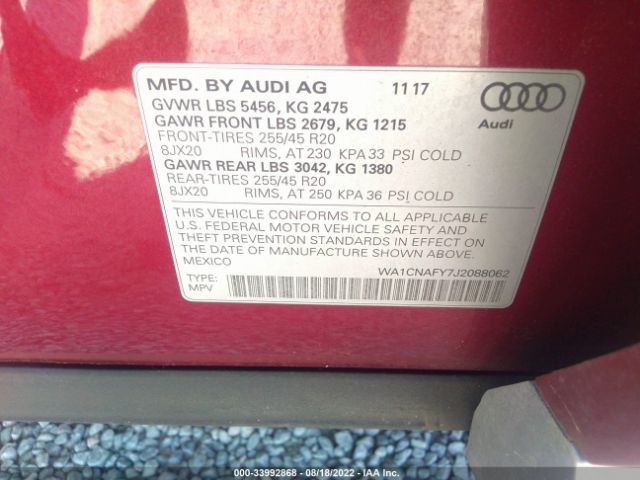 Photo 8 VIN: WA1CNAFY7J2088062 - AUDI Q5 